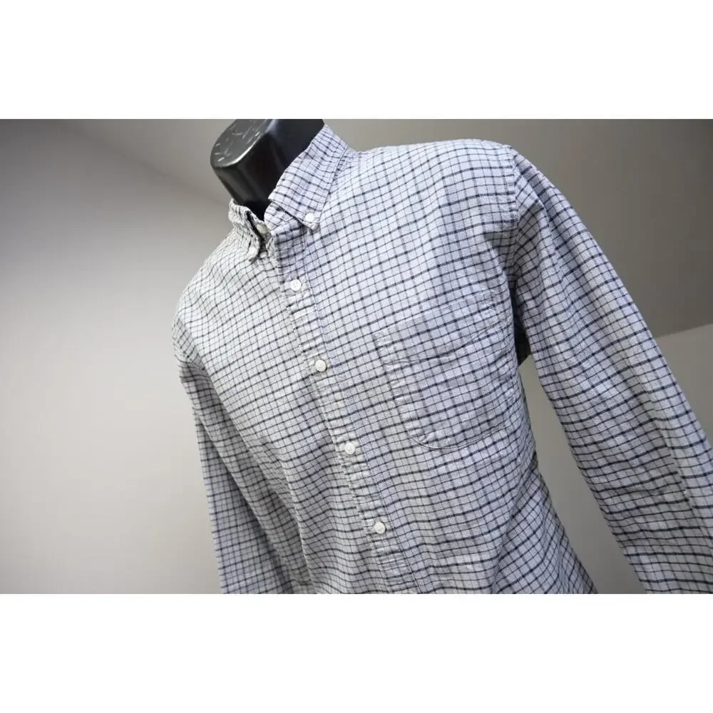 J Crew Slim Fit Dress Shirt Plaid Casual Button Up‎ Front Pocket Mens Sz Large
